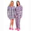 Pijama Manga Longa Feminino Aberto de Botões PV