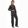 Pijama Manga Longa Feminino Aberto de Botões Flanela