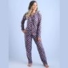 Pijama Manga Longa Aberto de Botões PV Feminino