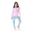 Pijama Manga Longa Infantil Fe Com Legging Canelado