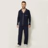Pijama Manga Longa Masculino Aberto de Botões Algodão