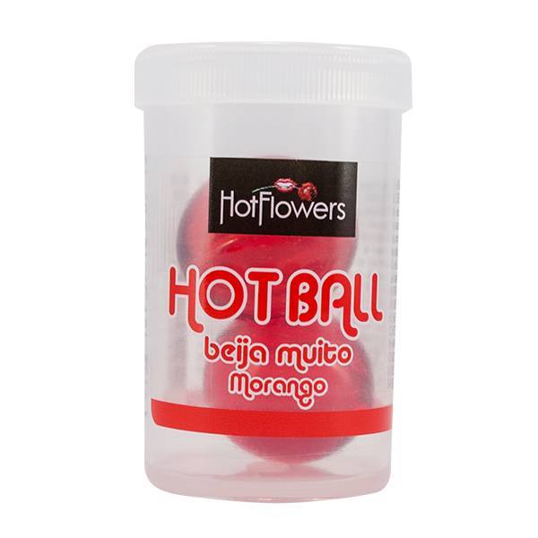 Hot Ball Beija Muito Duplo Sabor/Aroma Morango Hot Ball Beija Muito Duplo Sabor/Aroma Morango