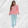 Pijama Manga Longa Feminino Fechado Poliviscose