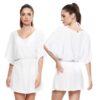 Saida de Praia Vestido Com Manga Poliamida