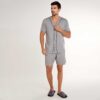 Pijama Manga Curta Masculino Aberto de Botões Algodão