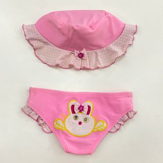 Conjunto de Biquíni Infantil Com Chapéu Lycra Conjunto de Biquíni Infantil Com Chapéu Lycra