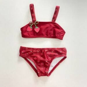 Conjunto de Biquíni Infantil Top Morango Lycra