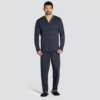 Pijama Manga Longa Masculino Aberto de Botões Algodão/Poliéster