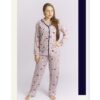 Pijama Manga Longa Feminino Aberto de Botões Camisaria PV