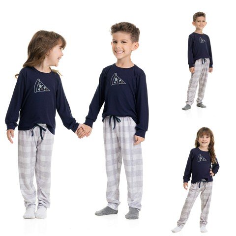 Pijama Manga Longa Infantil Fe Fechado Viscolycra/Suede Felpado Pijama Manga Longa Infantil Fe Fechado Viscolycra/Suede Felpado