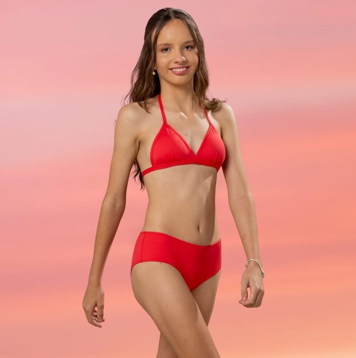 Conjunto de Biquíni Infantil Cortininha Bojo Removível Lycra Conjunto de Biquíni Infantil Cortininha Bojo Removível Lycra