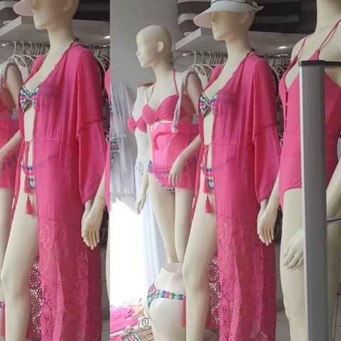 Saida de Praia Kimono Longo Algodão Saida de Praia Kimono Longo Algodão