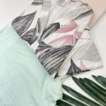 Short Doll Aberto de Botões Manga Curta Algodão