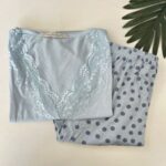 Short Doll Manga Curta Viscose/Renda Short Doll Manga Curta Viscose/Renda