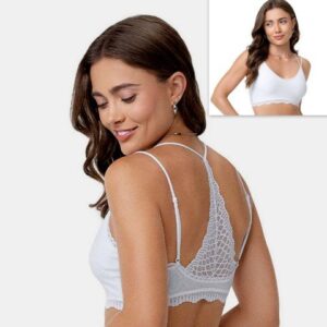 Sutiã Elab. Com Bojo Nadador Sem Aro Microfibra/Renda