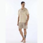 Pijama Manga Curta Masculino Gola Redonda Algodão Pijama Manga Curta Masculino Gola Redonda Algodão