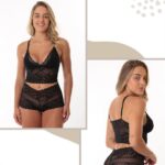 Sutiã Elab. Sem Bojo Cropped Alça Fixa Renda