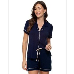 Short Doll Manga Curta Aberto de Botões Viscolycra