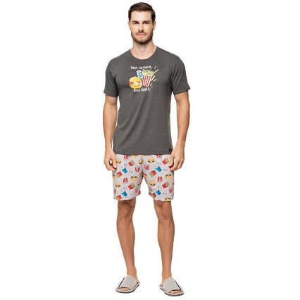 Pijama Manga Curta Masculino Gola Redonda Delicate Pijama Manga Curta Masculino Gola Redonda Delicate