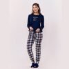 Pijama Manga Longa Feminino Com Legging Suede
