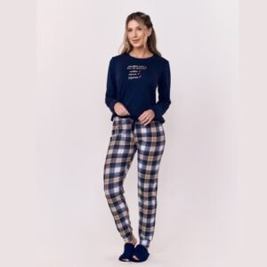 Pijama Manga Longa Feminino Com Legging Suede