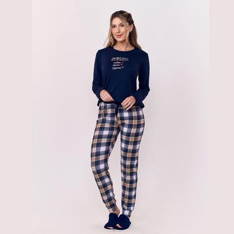 Pijama Manga Longa Feminino Com Legging Suede Pijama Manga Longa Feminino Com Legging Suede