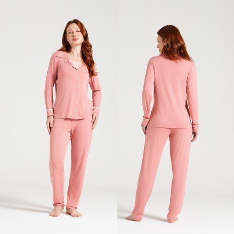 Pijama Manga Longa Feminino Aberto de Botões Algodão Pijama Manga Longa Feminino Aberto de Botões Algodão