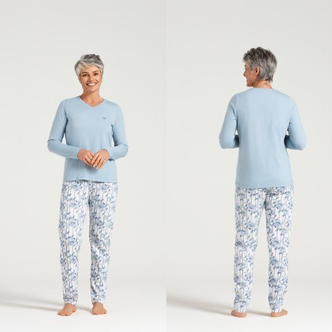 Pijama Manga Longa Feminino Algodão Pijama Manga Longa Feminino Algodão