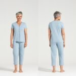 Pijama Capri Aberto de Botões Algodão