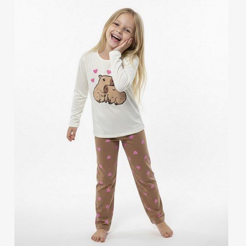 Pijama Manga Longa Infantil Fe Fechado PV Pijama Manga Longa Infantil Fe Fechado PV