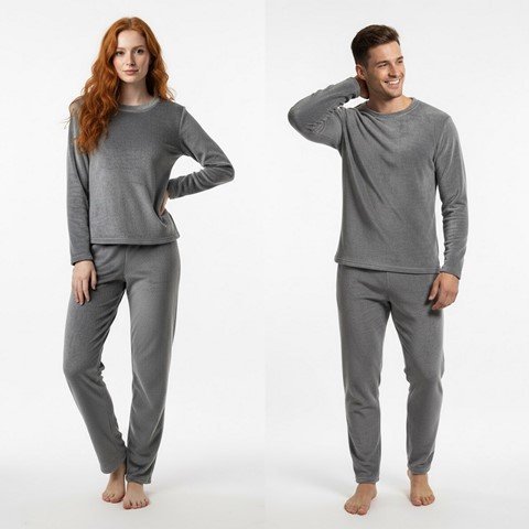 Pijama Manga Longa Unisex Fechado Fleece Pijama Manga Longa Unisex Fechado Fleece