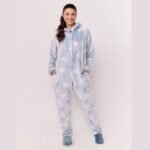 Pijama Manga Longa Feminino Macacão Fleece