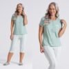 Pijama Capri Aberto de Botões Manga Curta Algodão