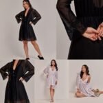 Robe Curto Com Manga Renda/Tule Robe Curto Com Manga Renda/Tule